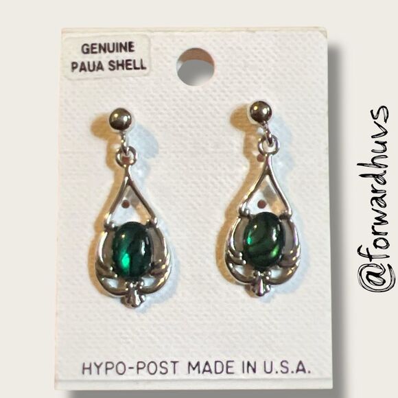 Bohemian Teardrop Earrings – Genuine Paua Shell - Picture 8 of 11